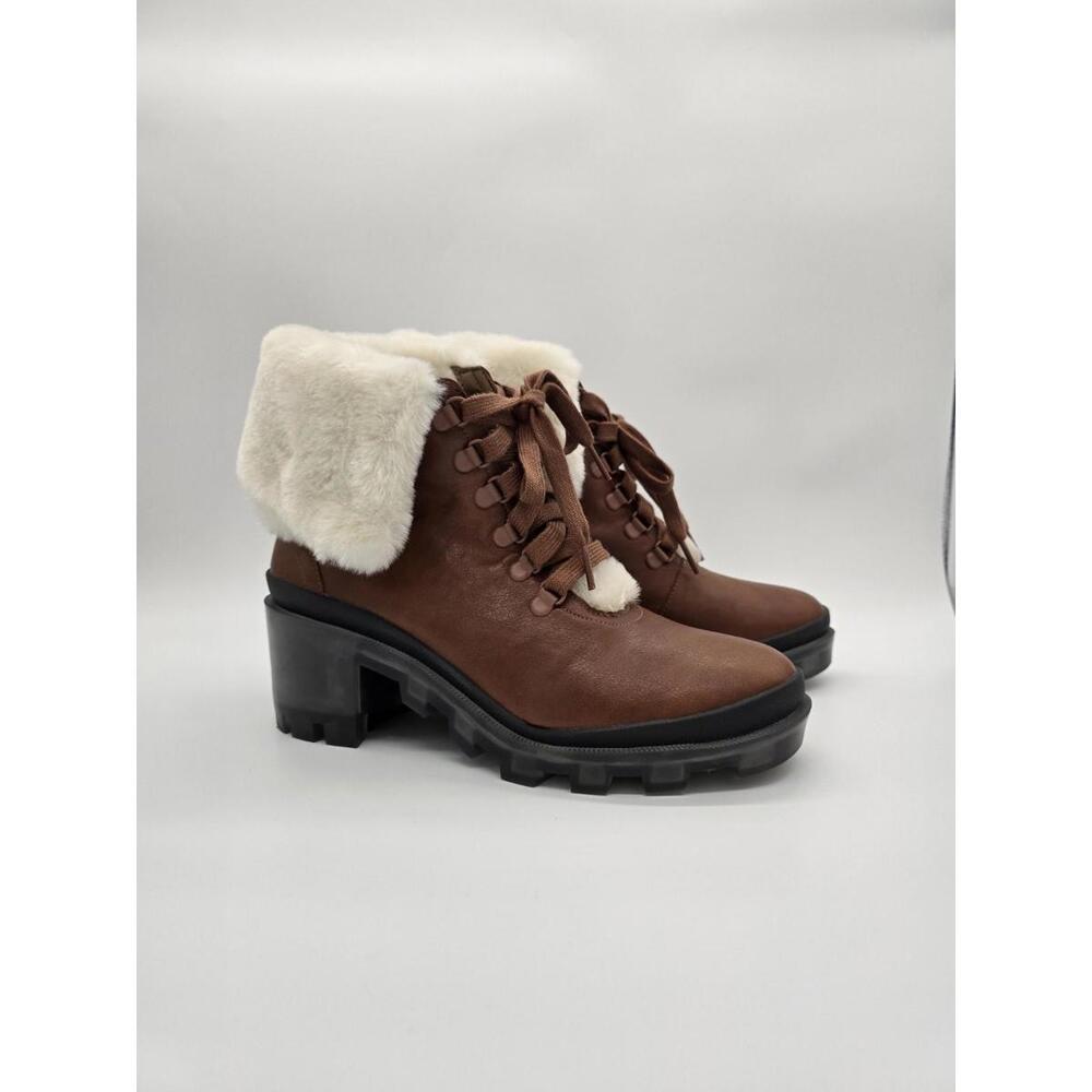 Henley Vegan Chunky Faux Fur Ankle Boot Size 7 Made In BRAZIL OG price $274